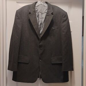 Oscar De La Renta Charcoal Gray Wool Cashmere Sport Coat Blazer Jacket Size 44R